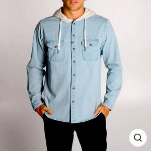Imperial Motion LS indigo denim hooded shirt SIZE L